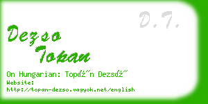 dezso topan business card